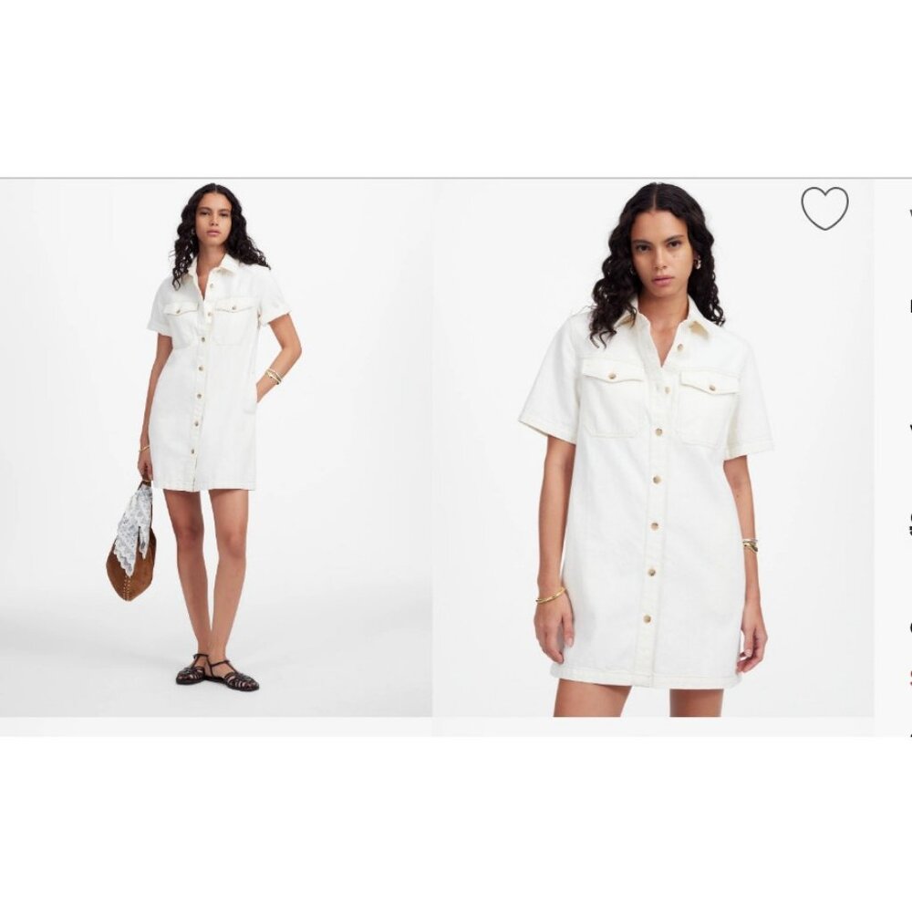 Madewell Ivory Button-Down Mini Dress